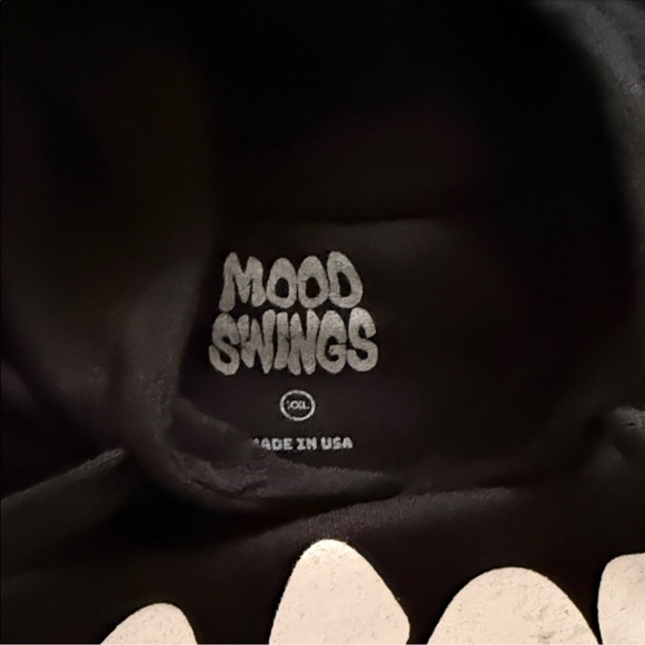 Mood Swings hooded sweatshirt- Black with White Print - Picture 2 of 3